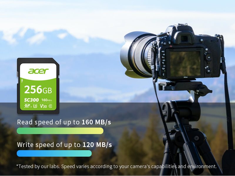 Capacity of up to 256 GB
