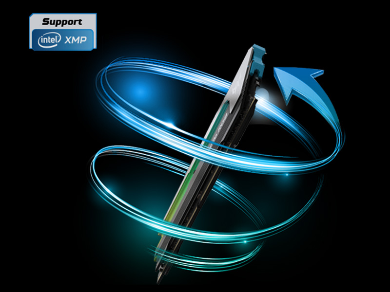 Apollo DRAM with Intel XMP 2.0 one-click overclocking