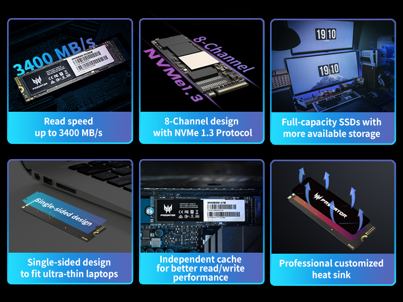 Predator GM3500 M.2 SSD product features 