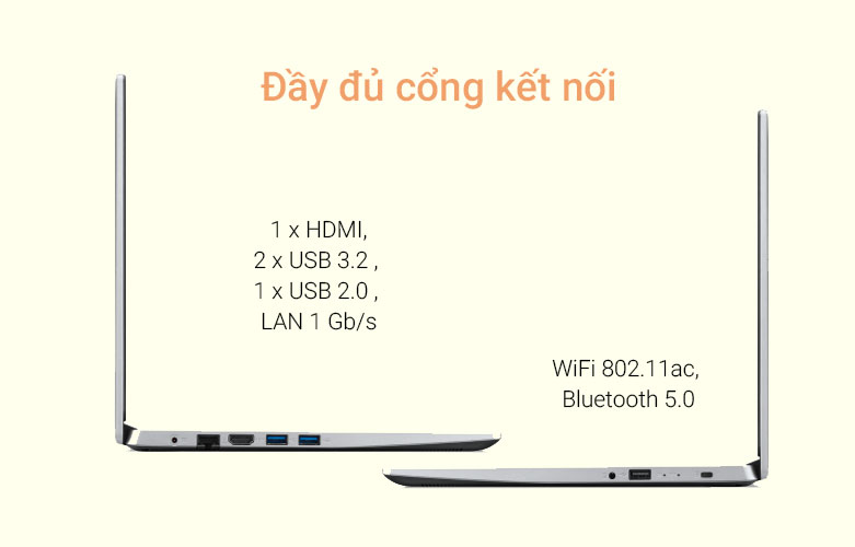 Laptop Aspire 3 A314-35-C3KS | Đa dạnɡ cộnɡ kết nối