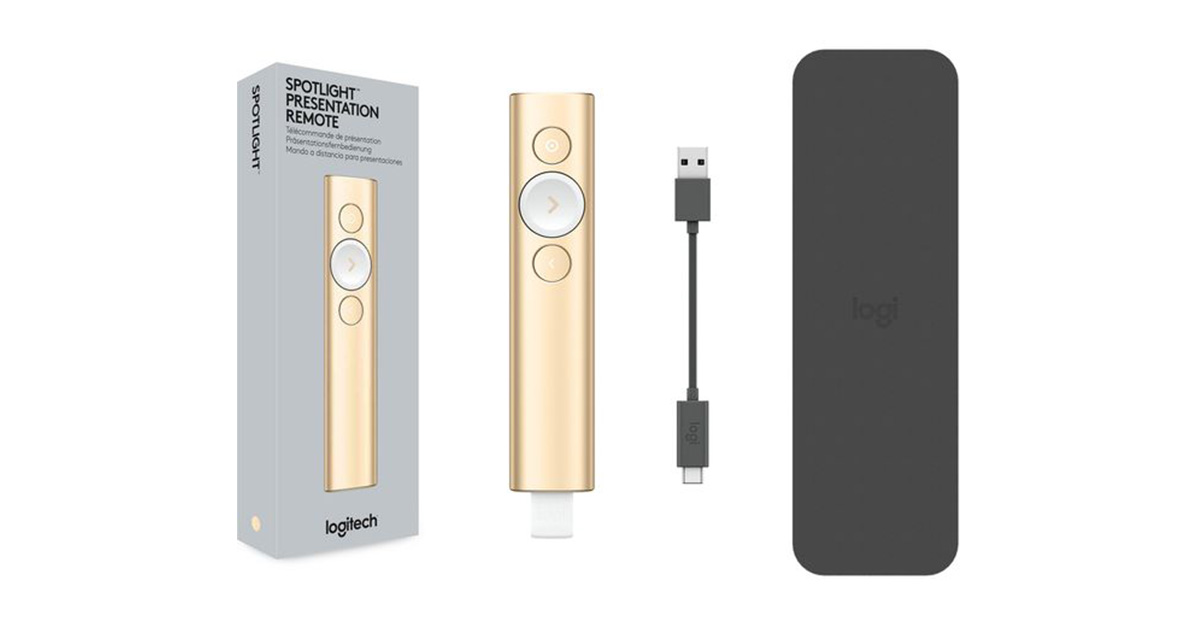 Bút (Chuột) trình chiếu Logitech SPOTLIGHT VÀNG GOLD