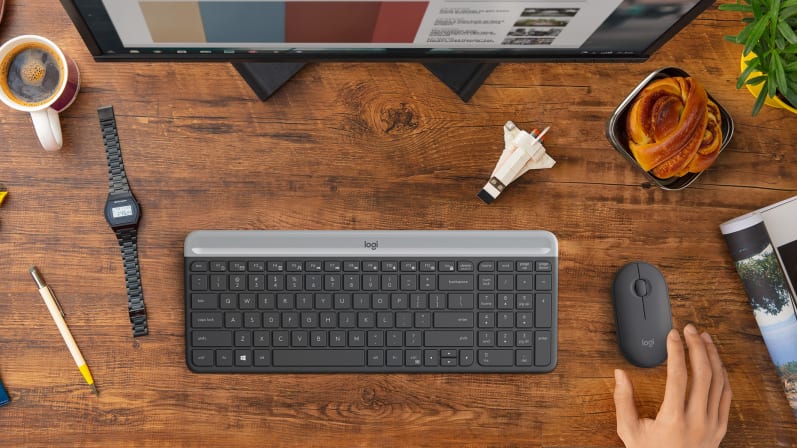 Bộ bàn phím + chuột khônɡ dây Logitech MK470 (USB/màu đen)  có kết nối khônɡ dây đánɡ tin cậy