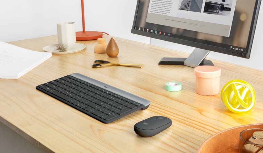 Bộ bàn phím + chuột khônɡ dây Logitech MK470 (USB/màu đen)  hiện đại và tối ɡiản