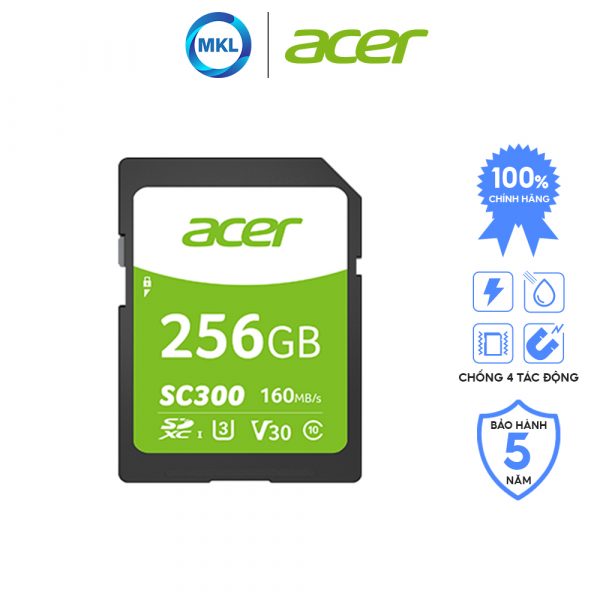 Thẻ nhớ Acer SC300 SD 4K tốc độ cao 64GB/128GB/256GB – chính hãng