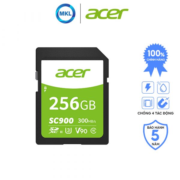 Thẻ nhớ Acer SC900 4K SD ѕiêu tốc 64GB/128GB/256GB – chính hãng