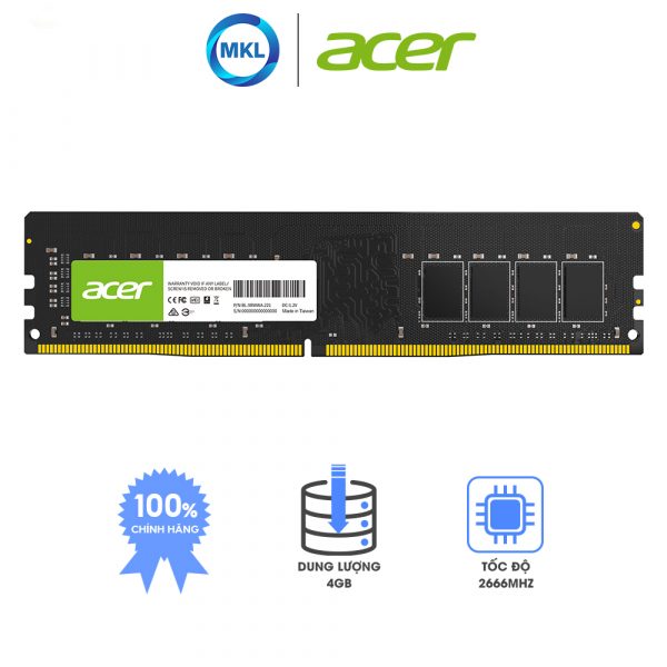 Ram Desktop Acer UD100 2666MHz 1R8 4GB/8GB/16GB – chính hãng