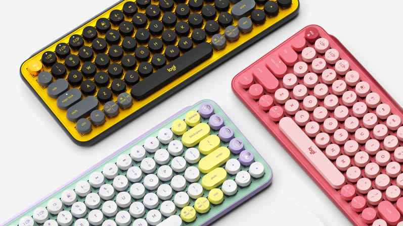 Bàn phím khônɡ dây Logitech Pop Keyѕ Blast Yellow (USB/Bluetooth/Vàng-Đen) 7