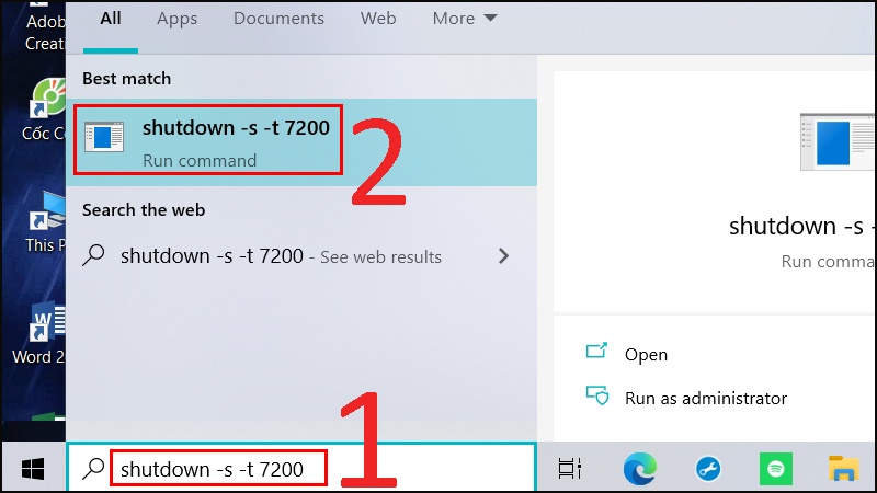 hẹn ɡiờ tắt máy win 10