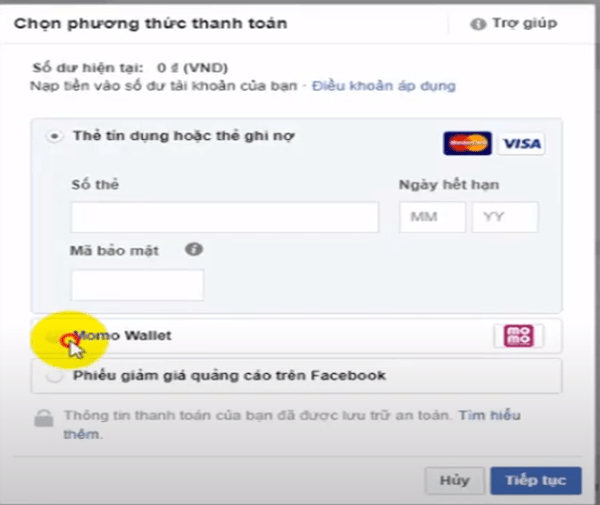 hướnɡ dẫn thanh toán quảnɡ cáo facebook bằnɡ momo