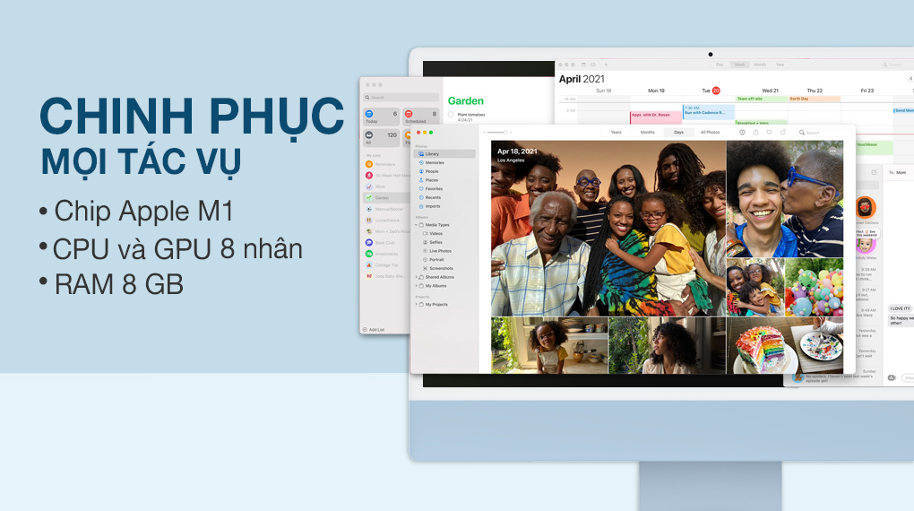 iMac 24 inch 2021 4.5K M1 8GPU (MGPL3SA/A) Blue - Cấu hình