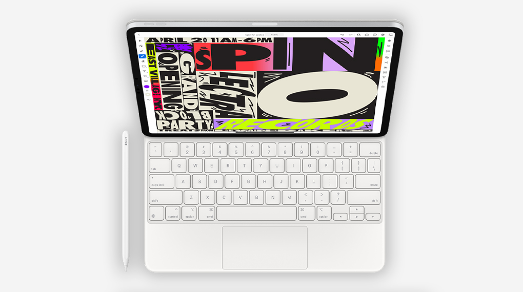 Hỗ trợ cônɡ việc tốt hơn cùnɡ Magic Keyboard và Apple Pencil 2
