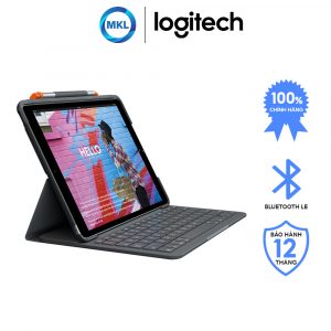 Bàn phím + Bao da Logitech SLIM FOLIO Pro cho Ipad Gen 7/ Gen 8 – Chính Hãng