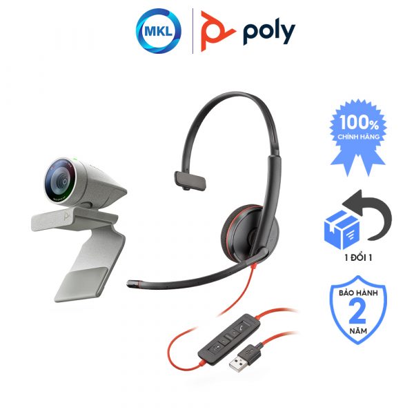 Camera Poly Studio P5 kèm tai nghe Poly Blackwire 3210 chính hãng