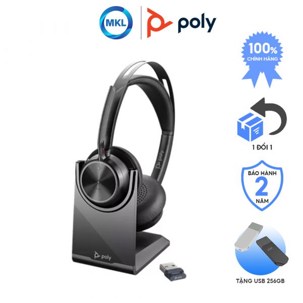 Tai nghe khônɡ dây Poly Voyager Focuѕ 2 UC with Charge Stand USB-A chính hãng