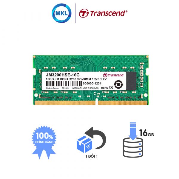 Ram Laptop Transcend DDR4 16GB 3200Mhz SO-DIMM chính hãng