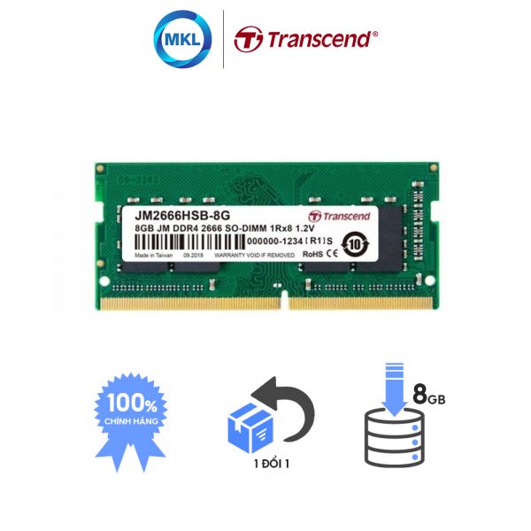 Ram Laptop Transcend DDR4 8GB 2666Mhz SO-DIMM chính hãng