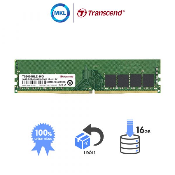 Ram Desktop Transcend TS-RAM DDR4 16GB 2666Mhz U-DIMM chính hãng