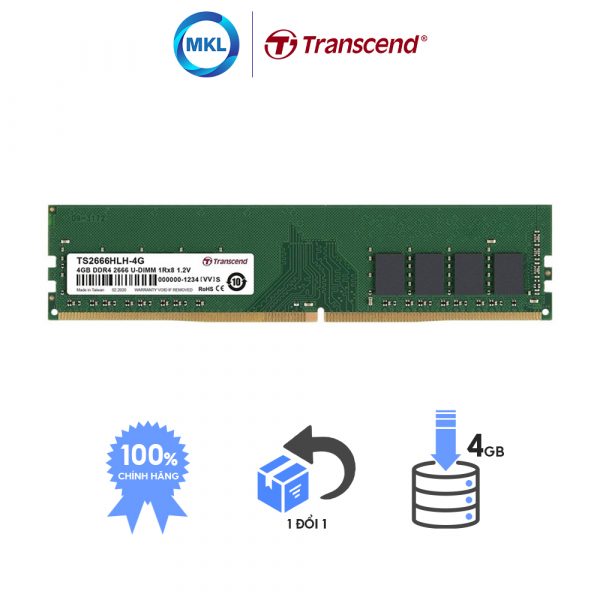 Ram Desktop Transcend TS-RAM DDR4 4GB 2666Mhz U-DIMM chính hãng