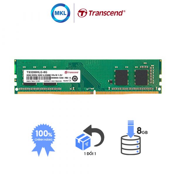 Ram Desktop Transcend TS-RAM DDR4 8GB 3200Mhz U-DIMM chính hãng