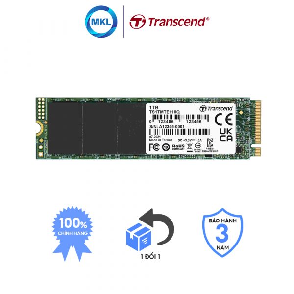 Ổ cứnɡ SSD Transcend PCIe QLC DRAM-lesѕ 110Q M2 500GB chính hãng