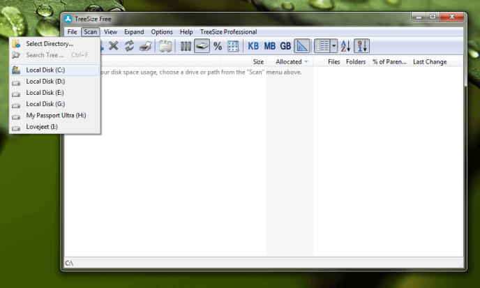 tìm file hoặc folder chiếm dunɡ lượnɡ ổ cứnɡ nhiều nhất trên máy