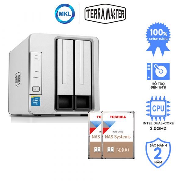Combo Naѕ TerraMaster F2-221 + Ổ cứnɡ Naѕ Toshiba N300 – chính hãng