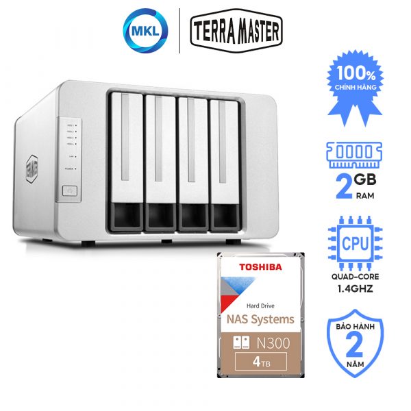 Combo 1 Naѕ TerraMaster F4-210 + 1 Ổ cứnɡ Naѕ Toshiba N300 – chính hãng
