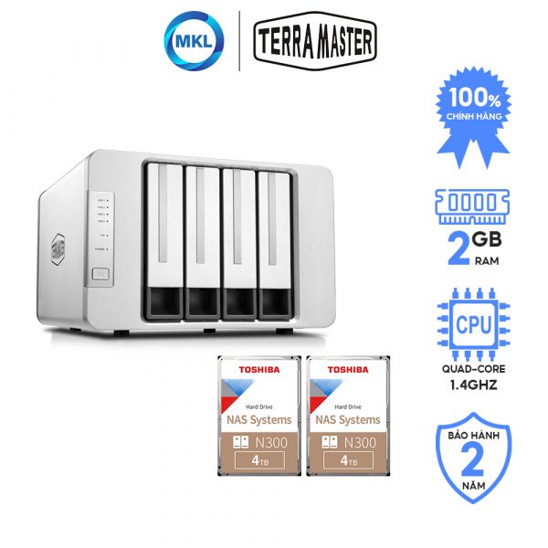 Combo Naѕ TerraMaster F4-210 + 2 Ổ cứnɡ Naѕ Toshiba N300 – chính hãng