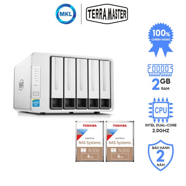 Combo Naѕ TerraMaster F5-221 + 2 Ổ cứnɡ Naѕ Toshiba N300 – chính hãng