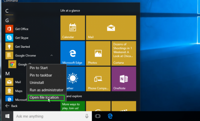 9 tạo phím tắt trên win 10