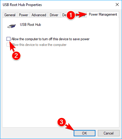 mouse-lag-power-management-2-1 cho phép máy tính tắt thiết bị này để tiết kiệm năng lượng cho trung tâm gốc usb