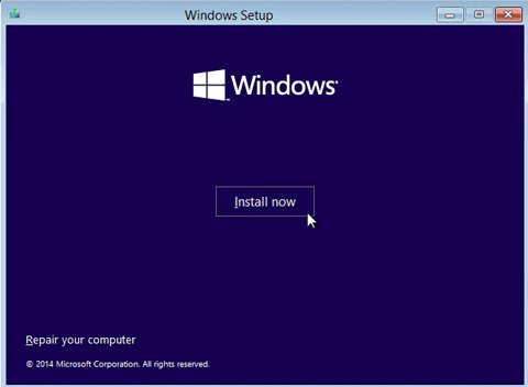 windows-10-cai-dat-install Nhấn vào Install now