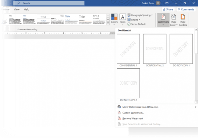 Cách tạo và xóa watermark trong Word 1 tạo và xóa watermark trong Word