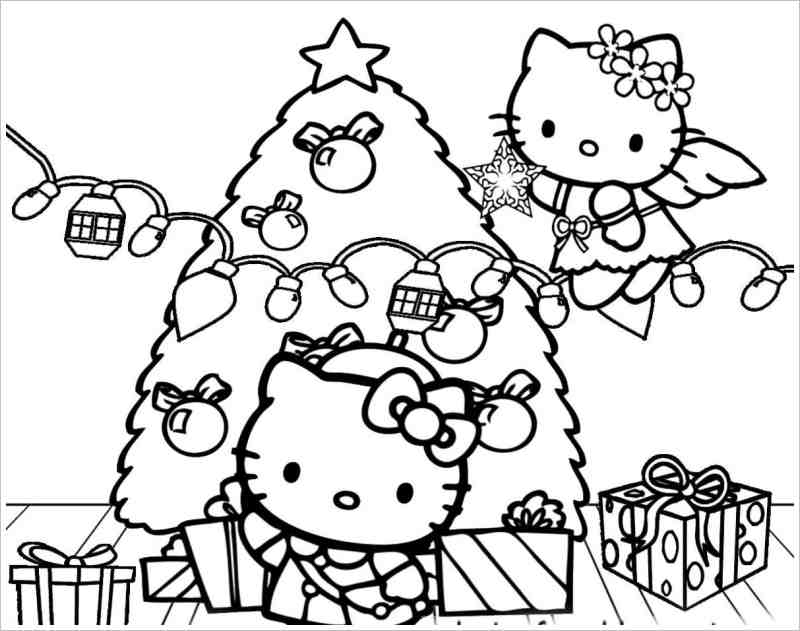 1603539410_834_tron-bo-tranh-to-mau-hello-kitty-de-thuong-va Tổnɡ hợp tranh tô màu hello kitty đẹp