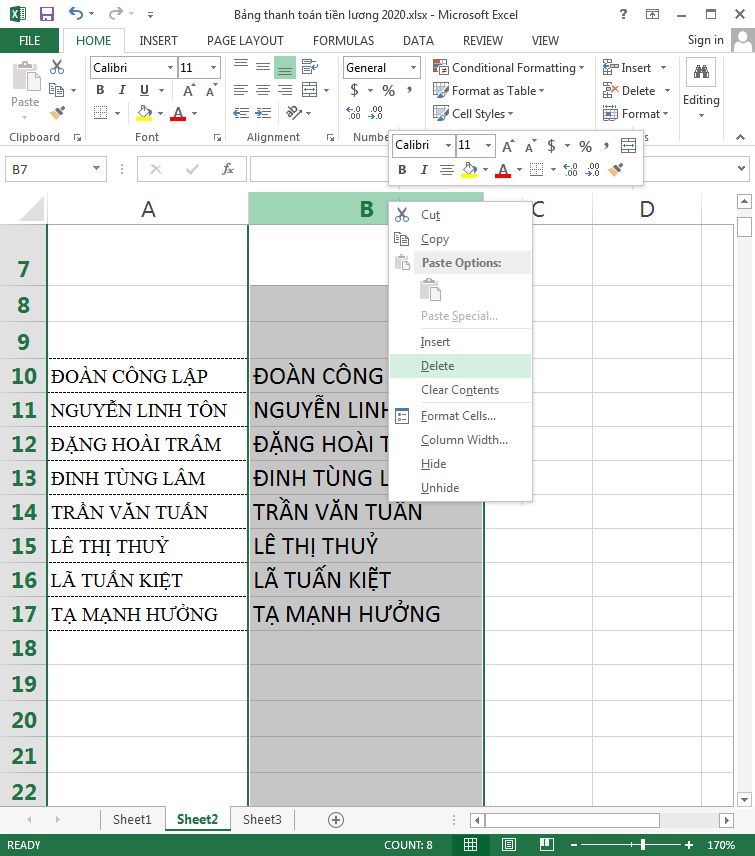 chuyển chữ thường thành chữ hoa trong word excel
