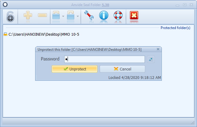 Cách đặt mật khẩu folder bằng phần mềm Anvide Seal Folder 9 đặt mật khẩu folder