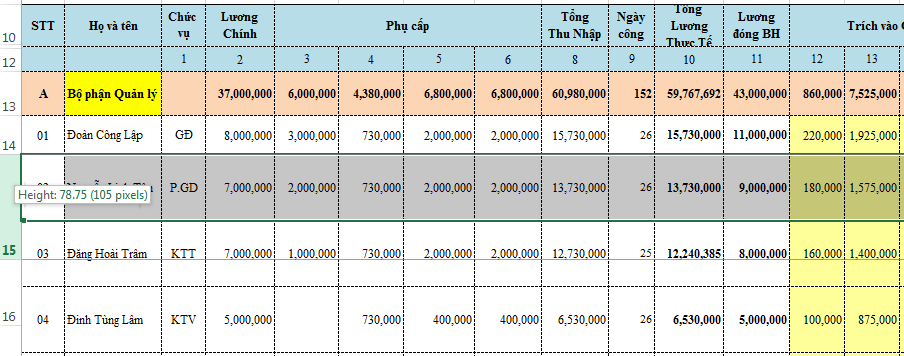 Cách giãn dòng trong Excel