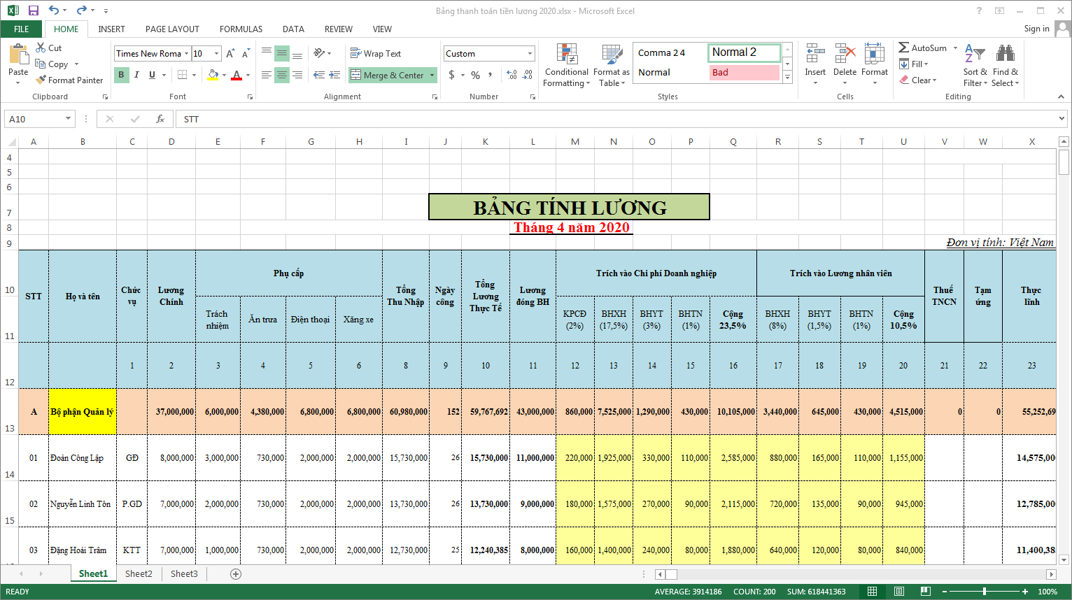 Cách giãn dòng trong Excel