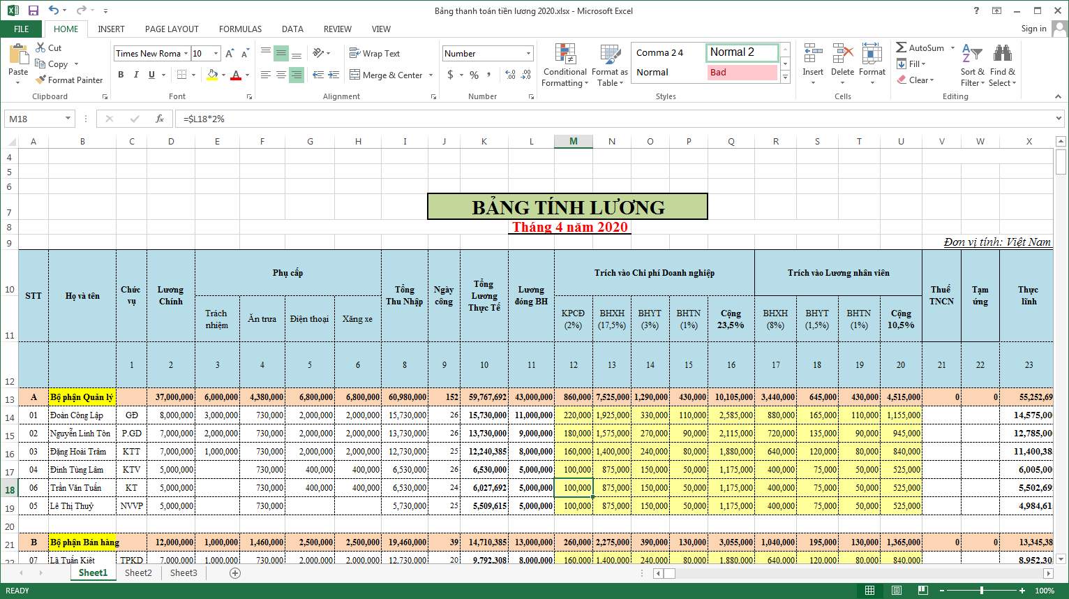 Cách giãn dòng trong Excel