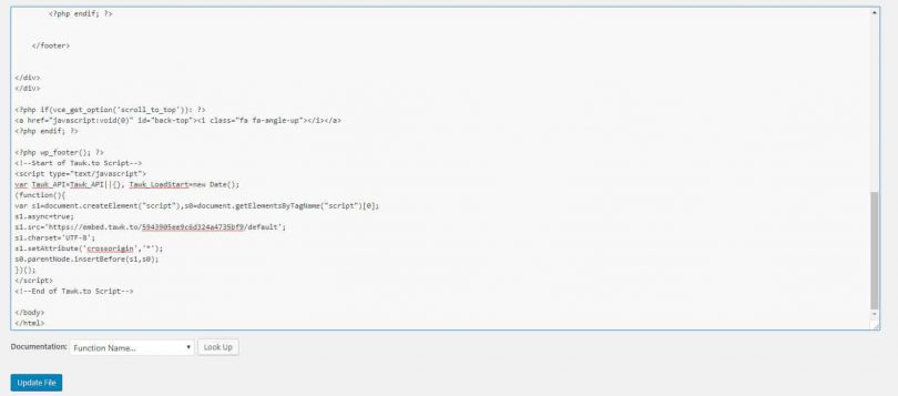6 Bước Cài đặt Tawk.to - Plugin hỗ trợ trực tuyến cho WordPress 2 Chen-code-tawkto