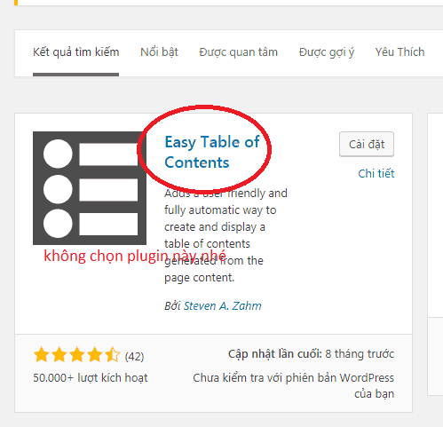 Table of contents plus: plugin tạo mục lục cho wordpress 3 Không chọn easy of contents