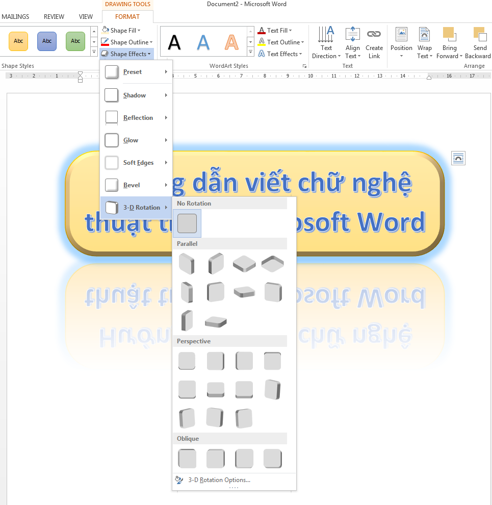Hướng dẫn cách tạo chữ nghệ thuật trong Word đơn giản nhất 4 tạo chữ nghệ thuật trong Word