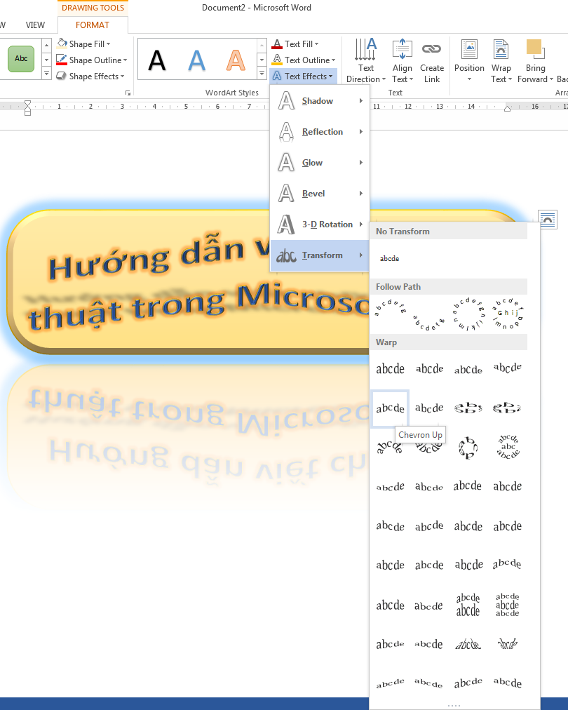 Hướng dẫn cách tạo chữ nghệ thuật trong Word đơn giản nhất 5 tạo chữ nghệ thuật trong Word