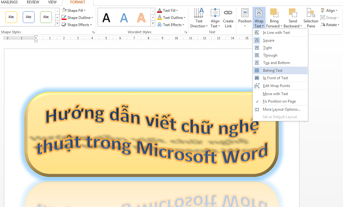 Hướng dẫn cách tạo chữ nghệ thuật trong Word đơn giản nhất 7 tạo chữ nghệ thuật trong Word