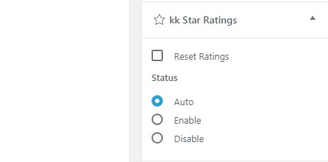 Cài đặt Kk Star Ratings - Plugin đánh giá bài viết 5 sao WordPress 9 reset kk star ratings