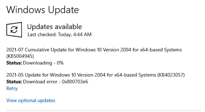 Sửa lỗi 0x800703e6 win 10 không update được 1 Sửa lỗi 0x800703e6 win 10 không update được