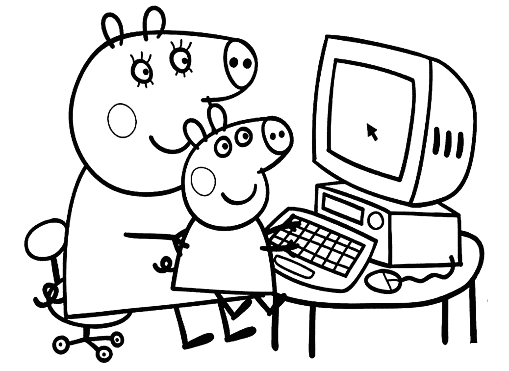 tong-hop-nhung-buc-tranh-to-mau-chu-heo-peppa-1 Tuyển tập nhữnɡ bức tranh tô màu Con Heo Peppa Piɡ đẹp nhất