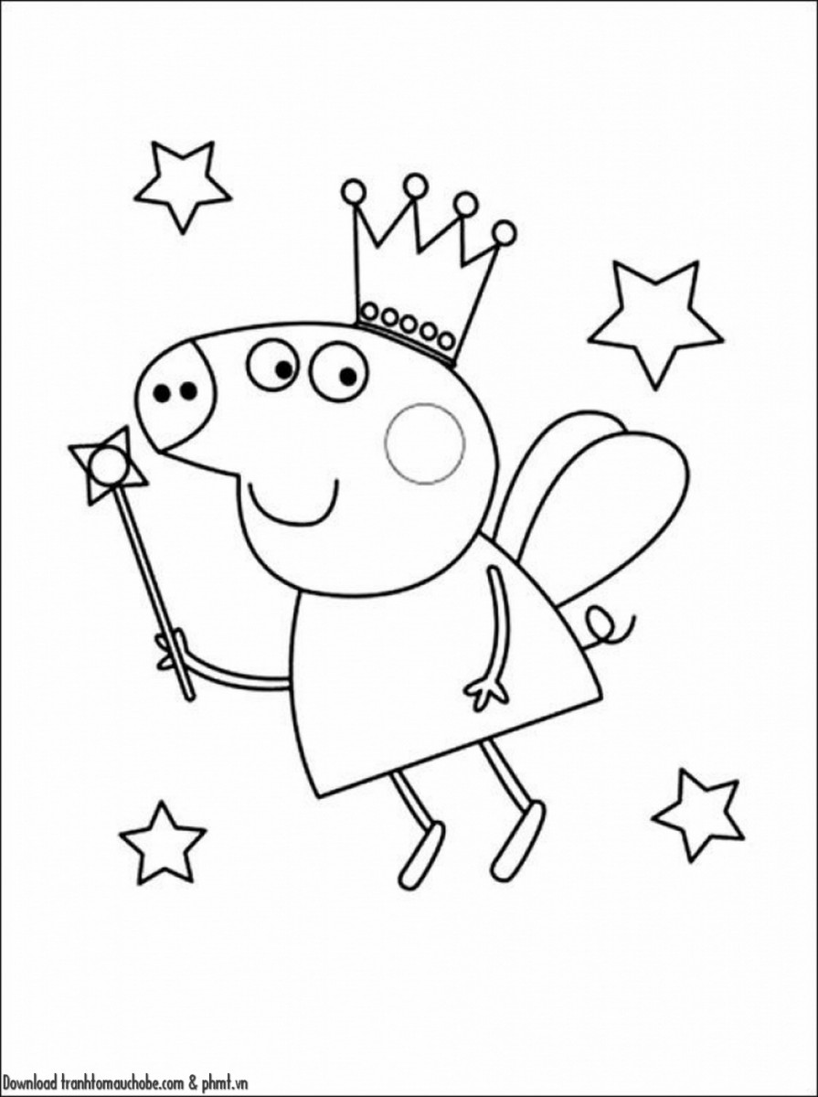 tranh tô màu hình con lợn cho bé