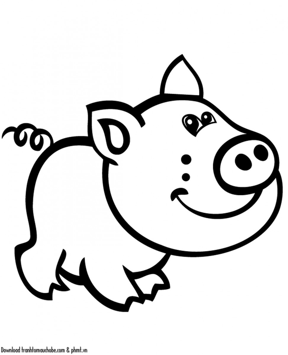 tranh to mau con heo ngo nghinh va de thuong 11
