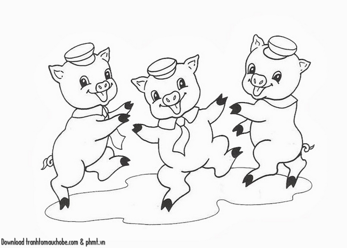 tranh to mau con heo ngo nghinh va de thuong 13